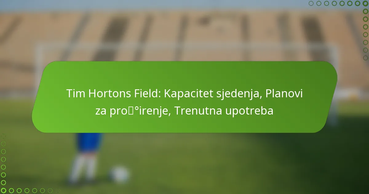 Tim Hortons Field: Kapacitet sjedenja, Planovi za proširenje, Trenutna upotreba