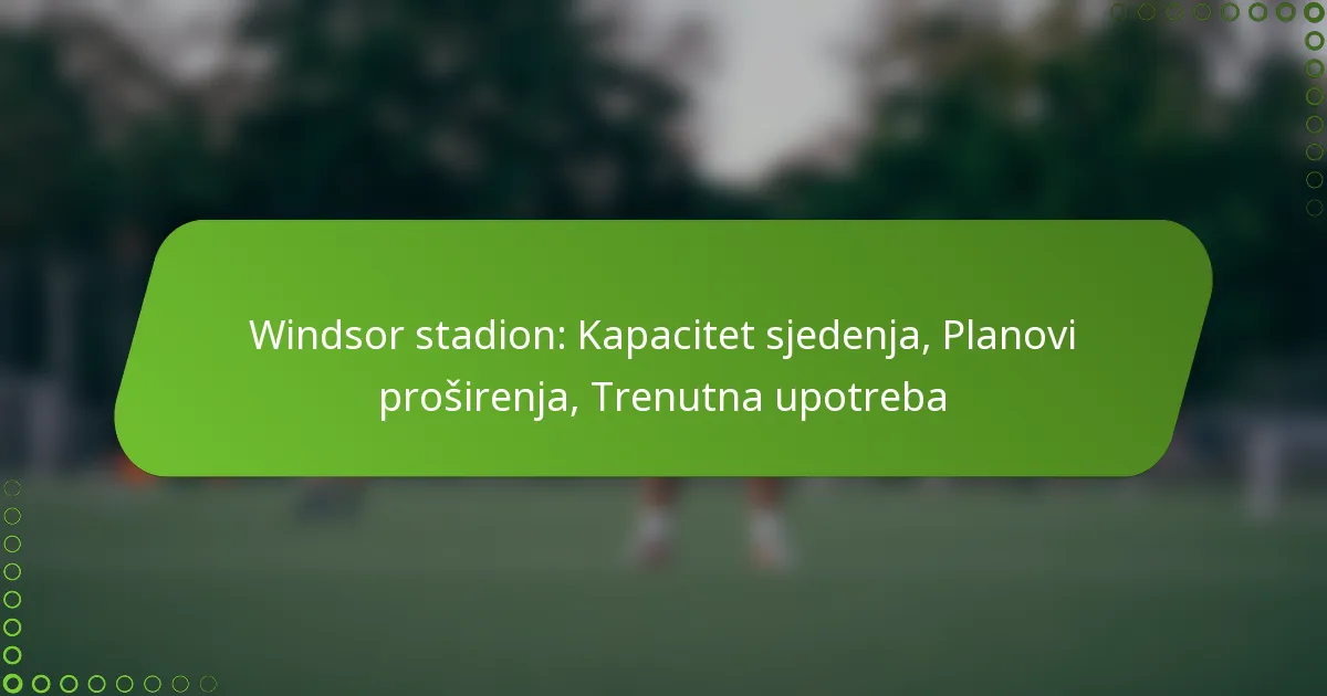 Windsor stadion: Kapacitet sjedenja, Planovi proširenja, Trenutna upotreba