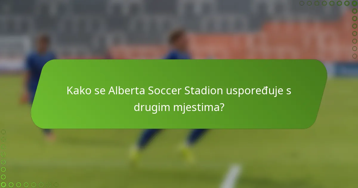 Kako se Alberta Soccer Stadion uspoređuje s drugim mjestima?