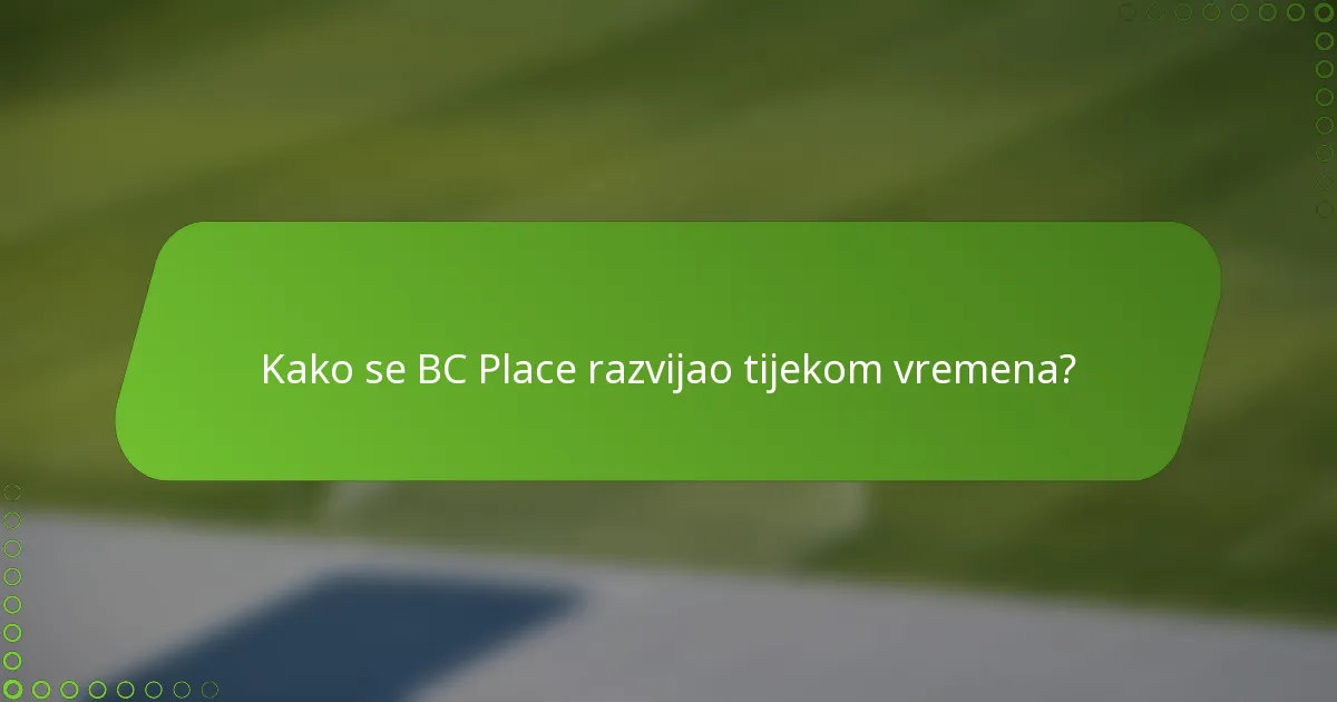 Kako se BC Place razvijao tijekom vremena?